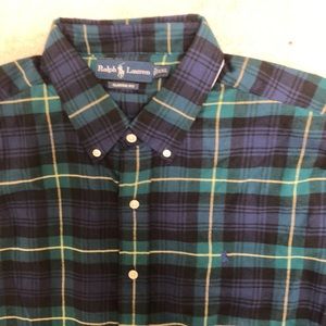 NWT Ralph Lauren Polo plaid Oxford shirt XXL